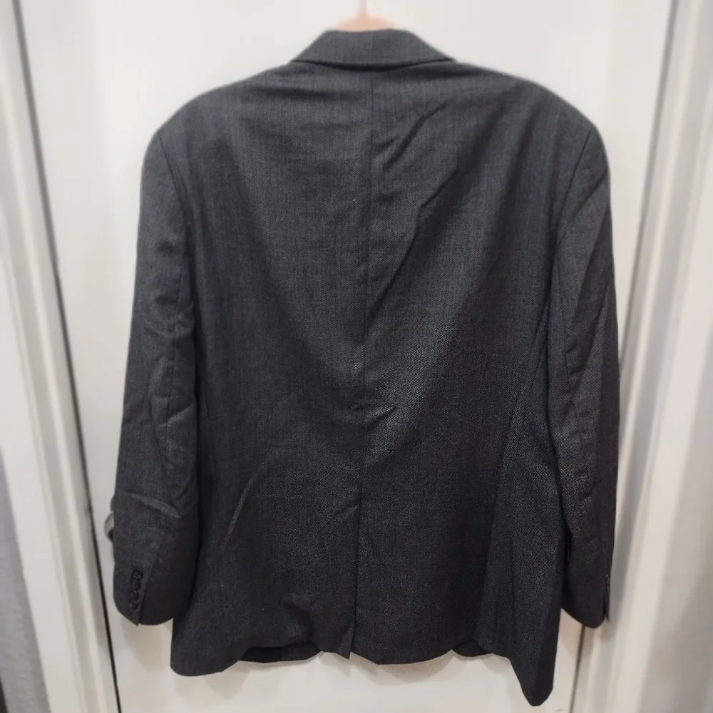 Chaps Ralph Lauren Men's Dark Gray Pinstripe Blazer - Classic Tailored Jacket